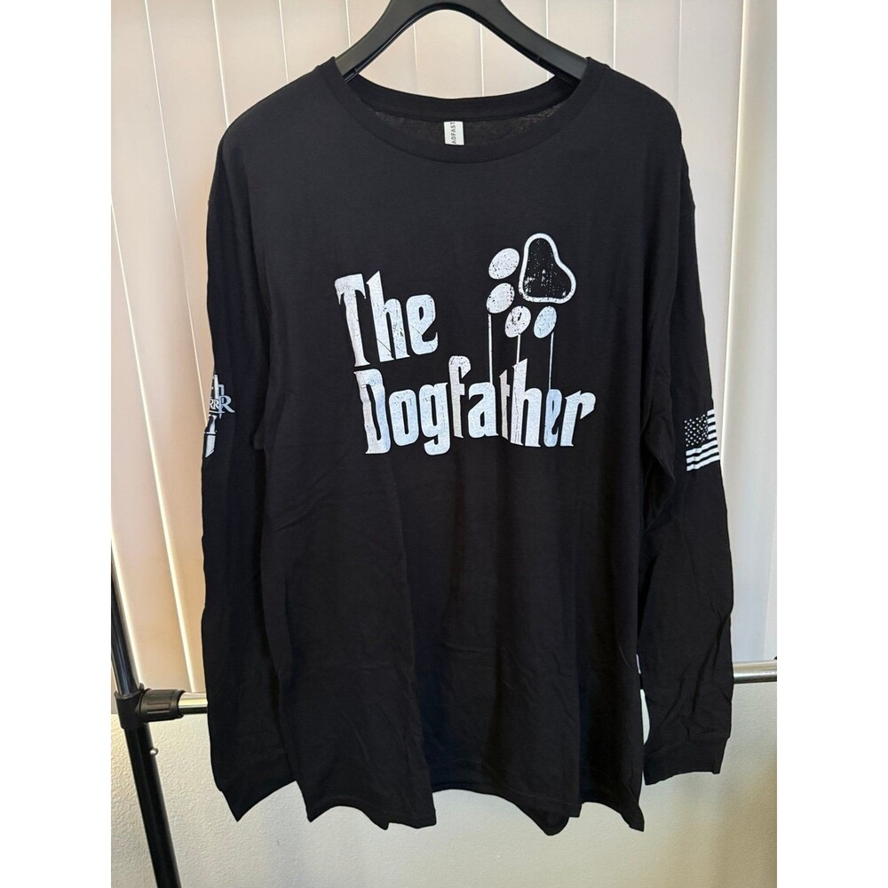 NWOT Men’s Warrior 12  Black “The DogFather’ Long Sleeve Shirt Size X-Large